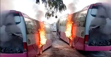 Un autobús se incendió en Punta Cana