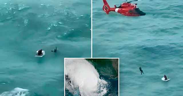 La Guardia Costera rescata un hombre aferrado a una nevera en alta mar