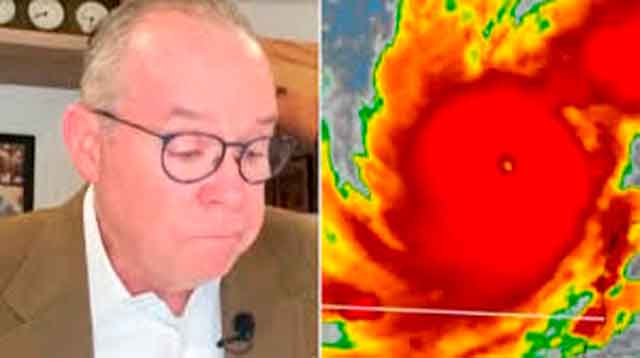 John Morales llora en vivo por huracán Milton