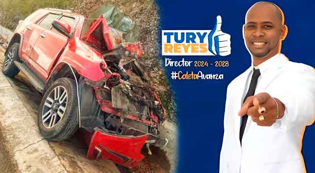Accidente de tránsito involucra al director municipal de Caleta, Tury Reyes