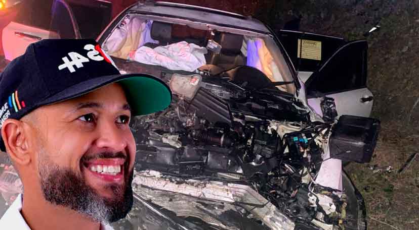 El alcalde de Nagua, Junior Peralta accidente de tránsito en Monte Plata