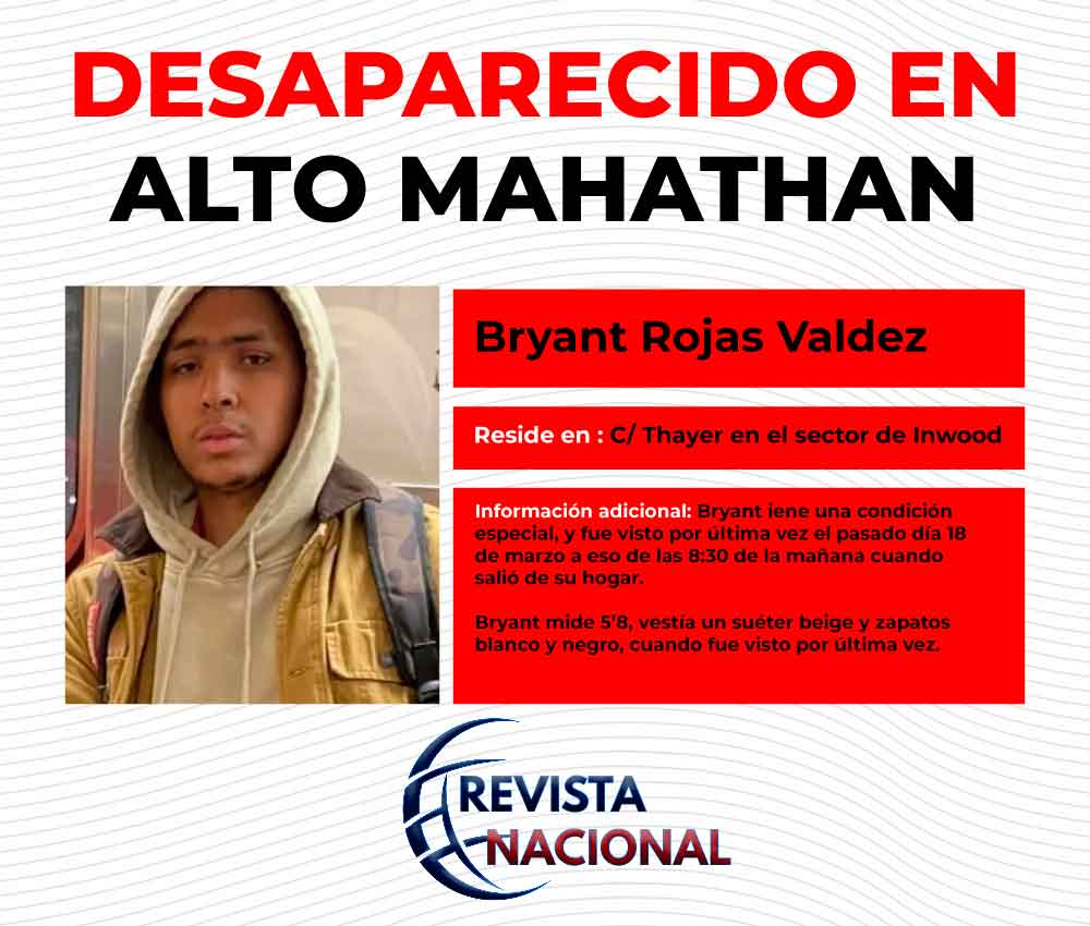 Localizan a Bryant Rojas Valdez, joven dominicano desaparecido