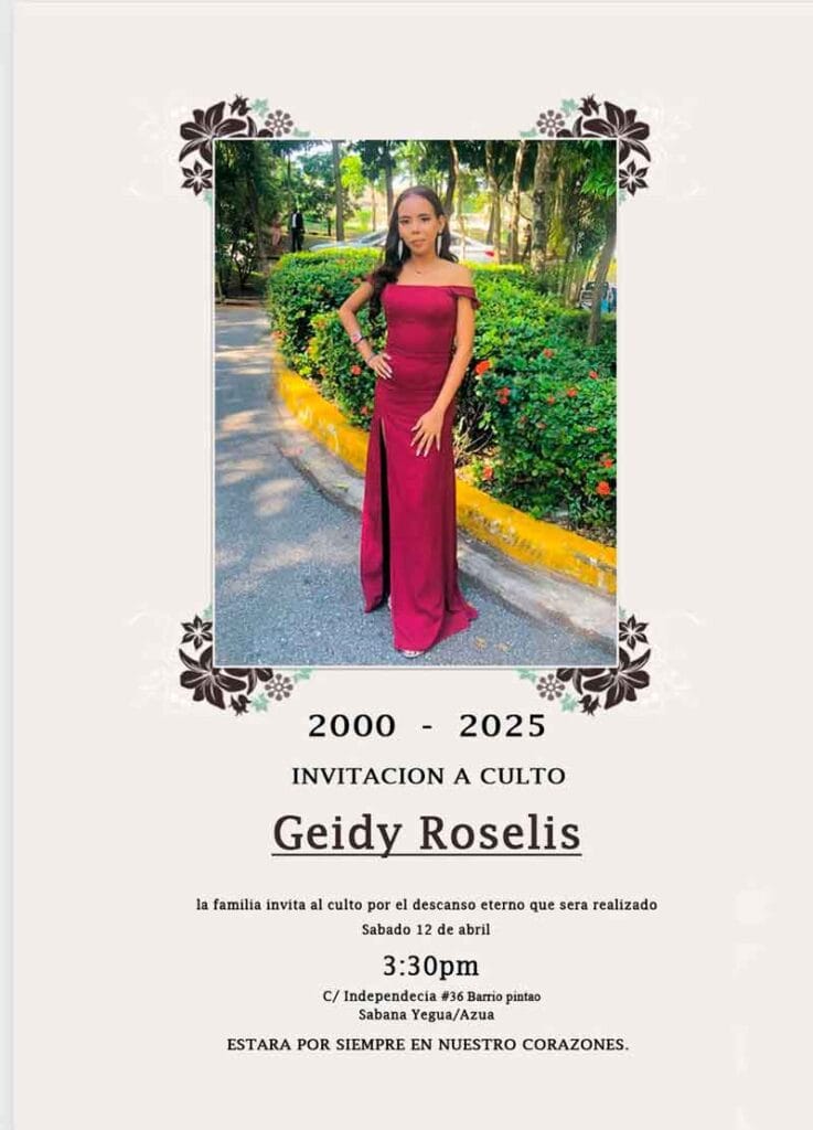 Fallecimiento de Geidy Rosselis