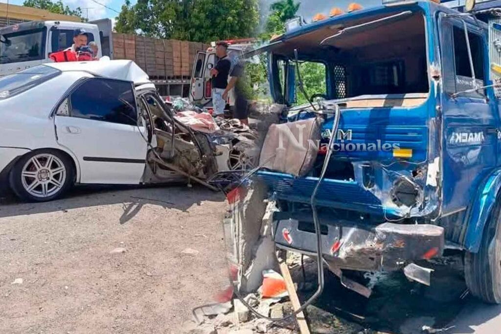 Momento del accidente en la provincia Valverde