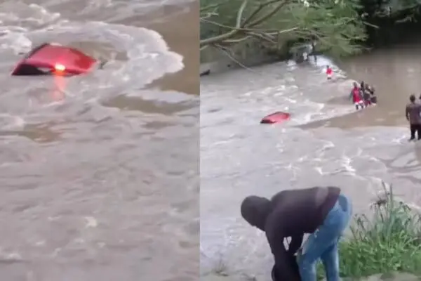 Conductor es arrastrado por crecida del río Guayubincito al intentar cruzar badén