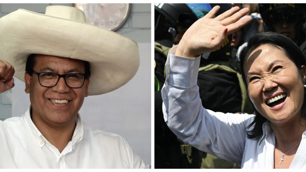Fujimori y Sánchez reciben apoyo de sus seguidores antes del debate presidencial en Perú