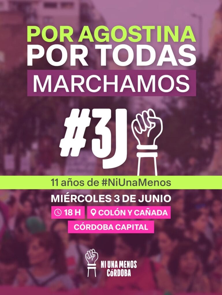 Marcha Ni Una Menos en Córdoba: retiro escolar anticipado por femicidio de Agostina
