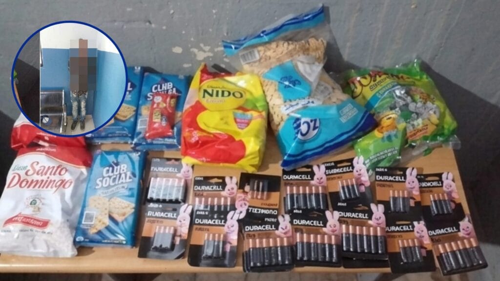 Detienen hombre tras intentar robar café, leche y otros productos de establecimiento en San Cristóbal
