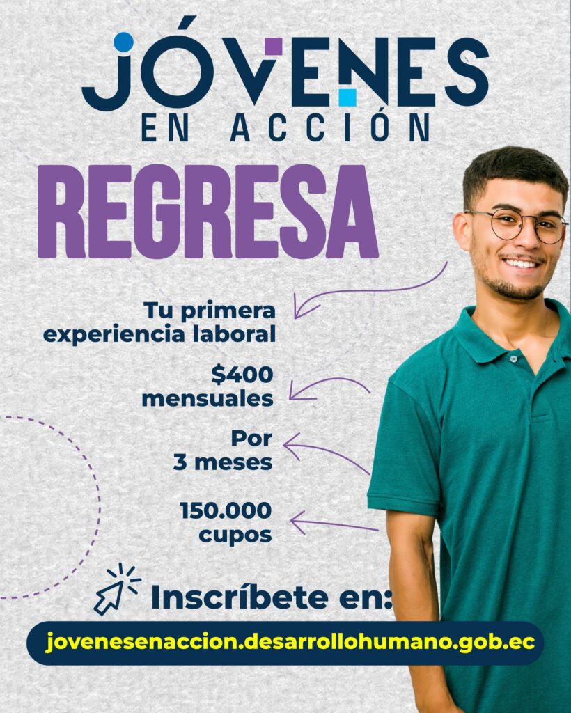 El Gobierno de Daniel Noboa amplía el mecanismo “Jóvenes en Acción”, ahora 150.000 jóvenes podrán ser parte de esta iniciativa