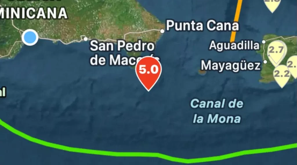 Sismo de magnitud 5.0 se registra al sur de Boca de Yuma