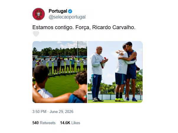 Fallece el padre de Ricardo Carvalho, asistente técnico de Portugal, en pleno Mundial 2026
