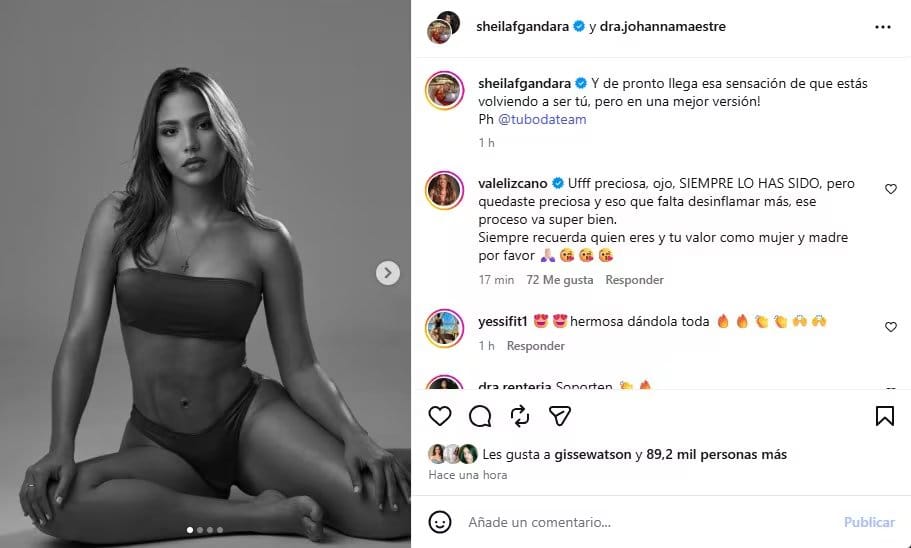 Sheila Gándara reapareció en Instagram con lo que fue interpretado como un mensaje personal antes de la final de 'La casa de los famosos Colombia' - crédito @sheilafgandara/Instagram