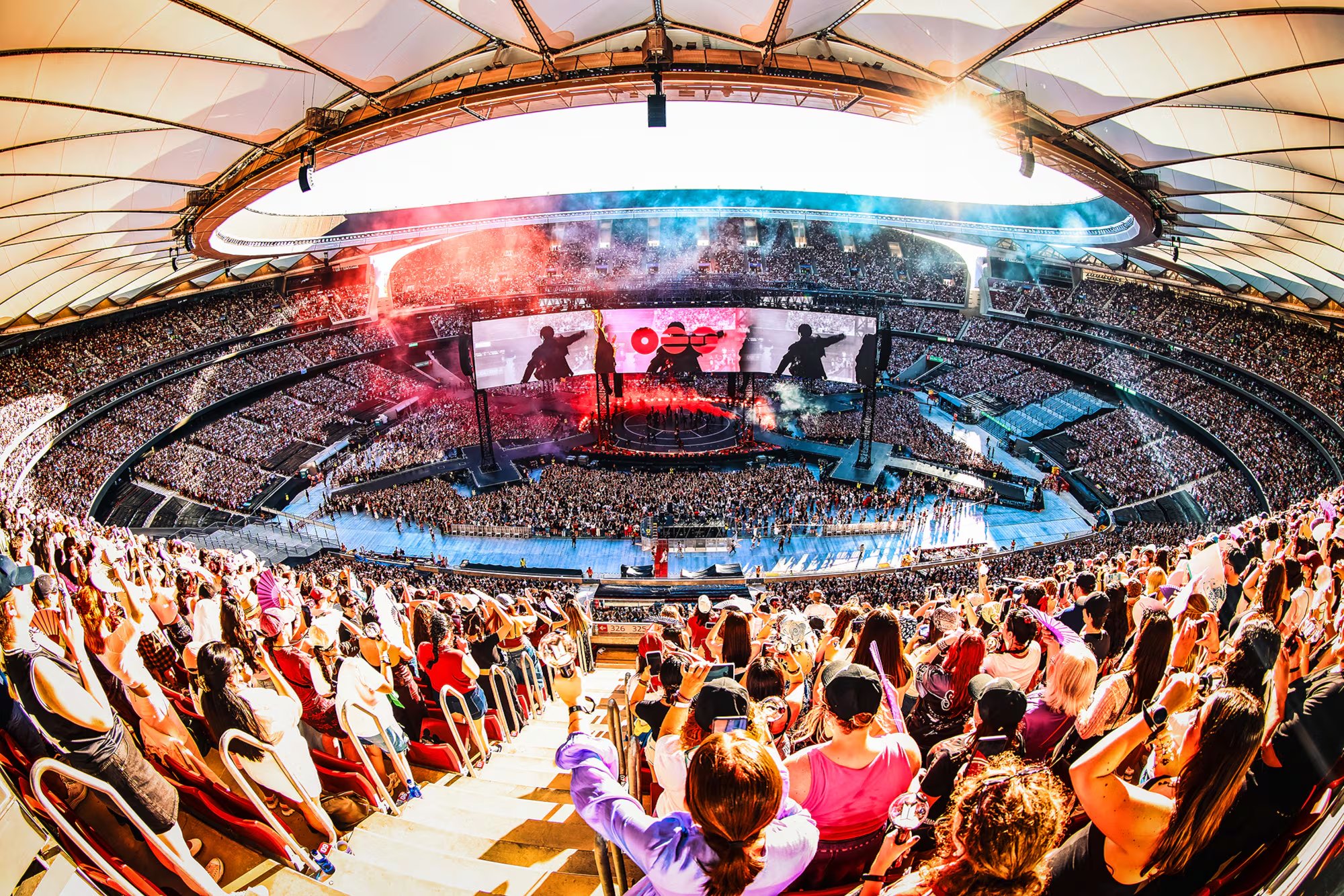 Primera noche de BTS en Madrid, el 26 de junio de 2026 en el estadio Metropolitano. (HYBE/BIGHIT MUSIC)
