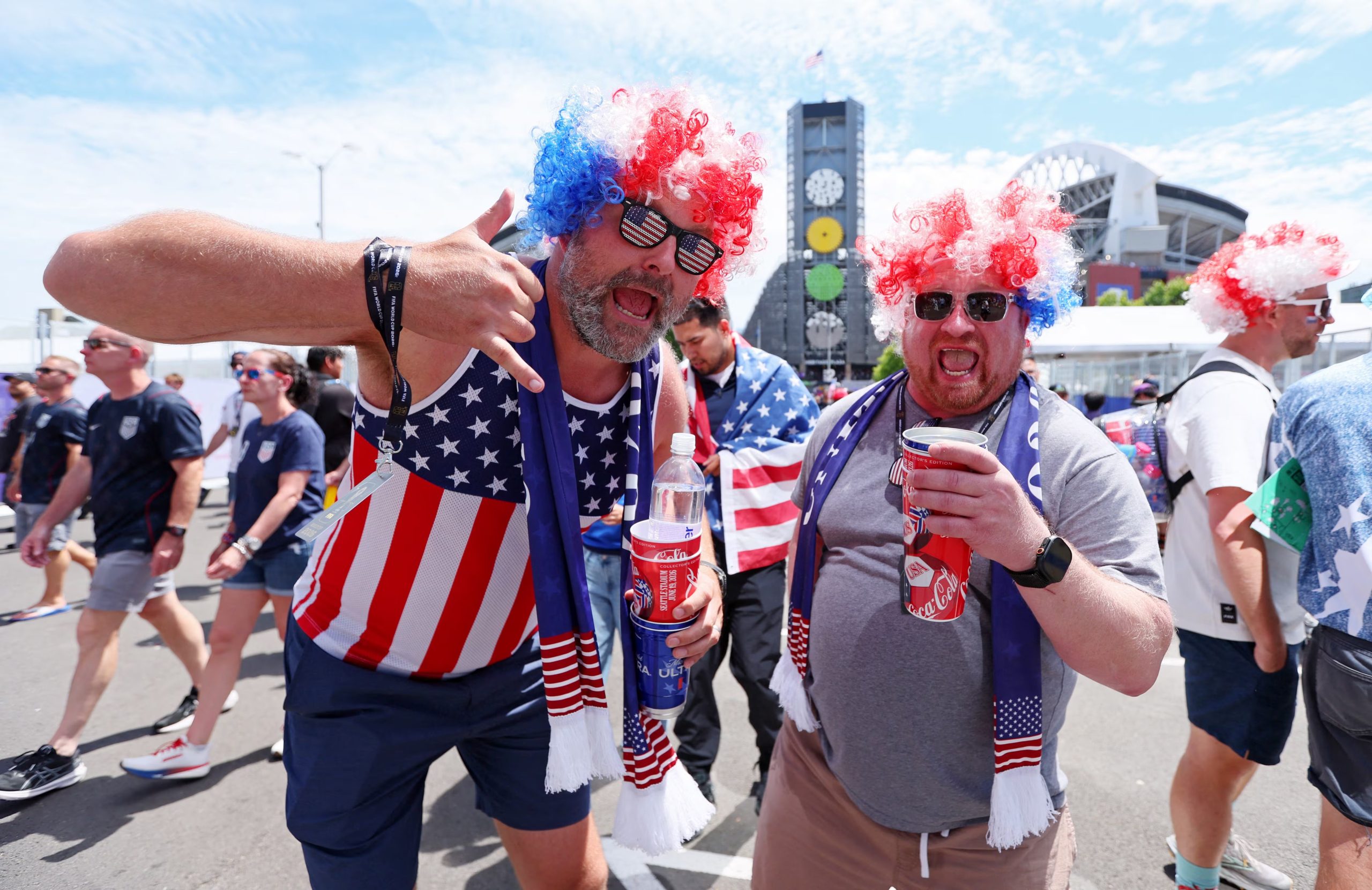 Spotify registr&oacute; un aumento del 74% en las reproducciones de &ldquo;Country Roads&rdquo; tras el partido entre Estados Unidos y Australia en Seattle (IMAGN IMAGES via Reuters/Kevin Ng)