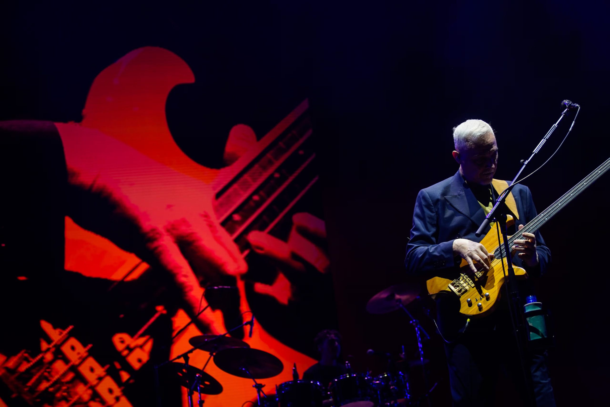 Pedro Aznar al mando de su bajo fretless