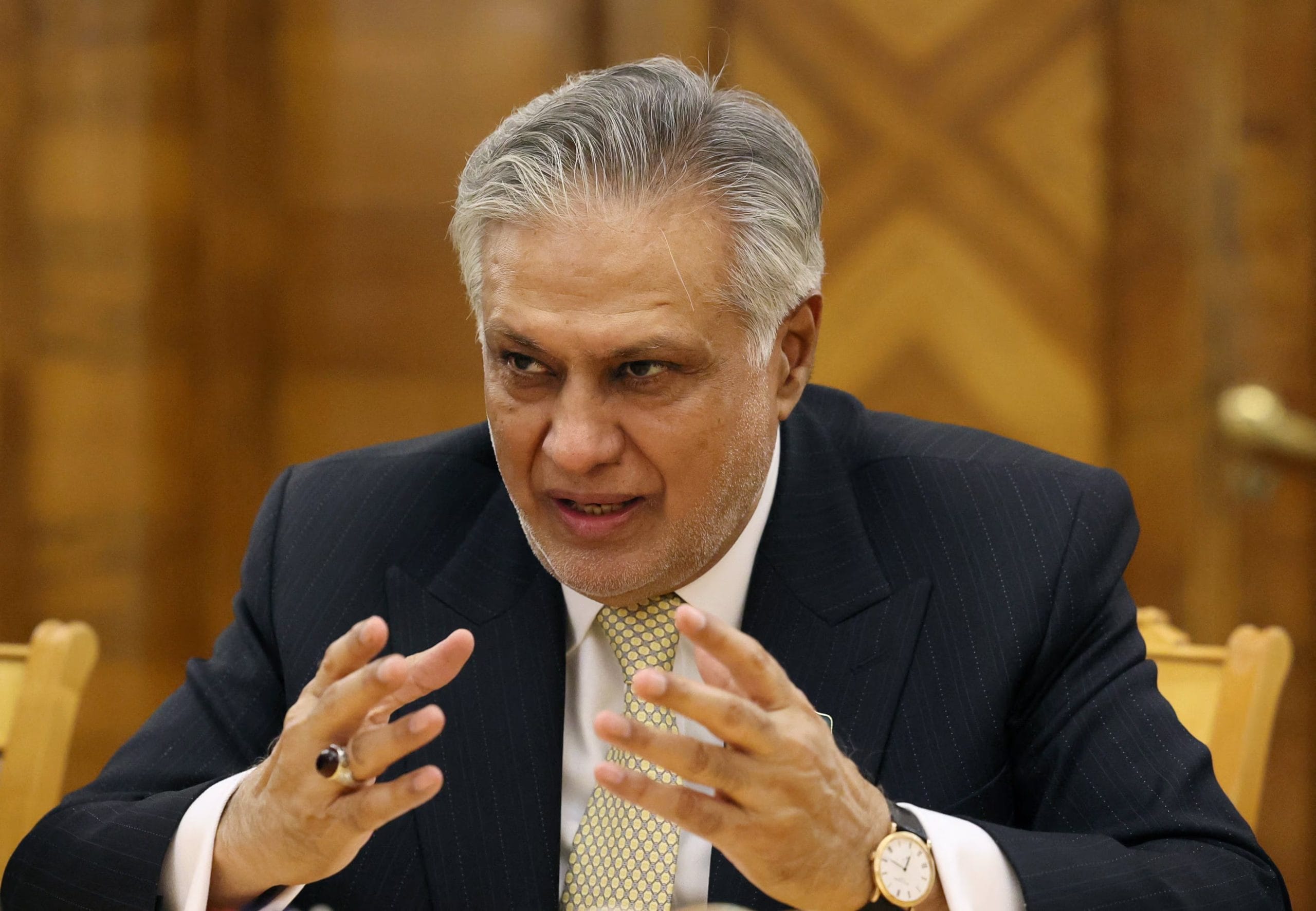 El ministro de Asuntos Exteriores pakistaní, Ishaq Dar (REUTERS)