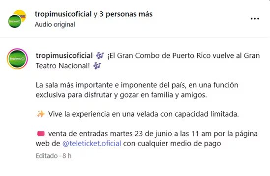Pie de foto: La preventa por Teleticket será del 23 al 26 de junio con 20% de descuento, según el anuncio oficial.