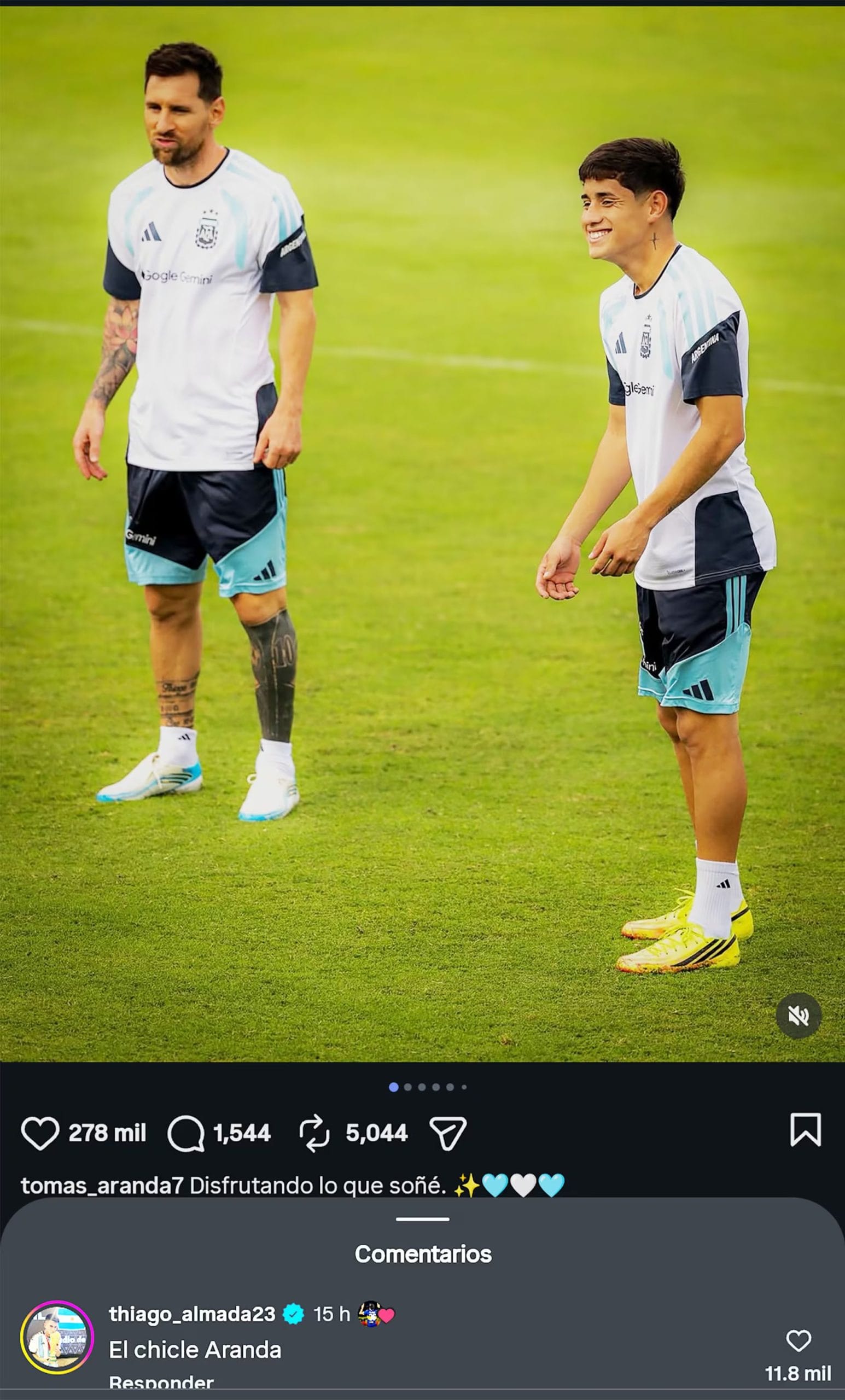 El comentario de Thiago Almada que reveló el apodo de Tomás Aranda