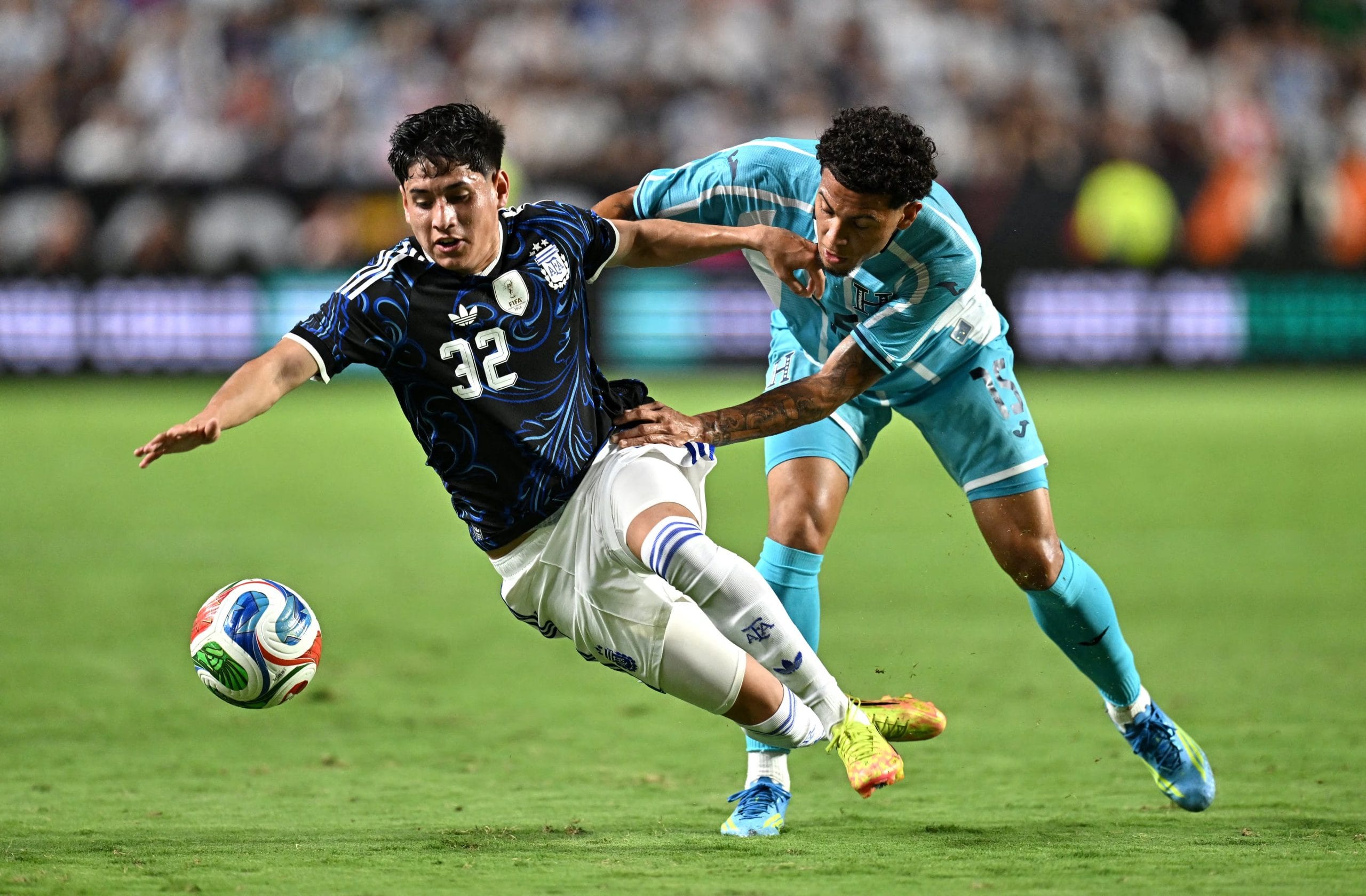 Tomás Aranda debutó en el amistoso de la selección argentina contra Honduras (IMAGN IMAGES via Reuters/Maria Lysaker)