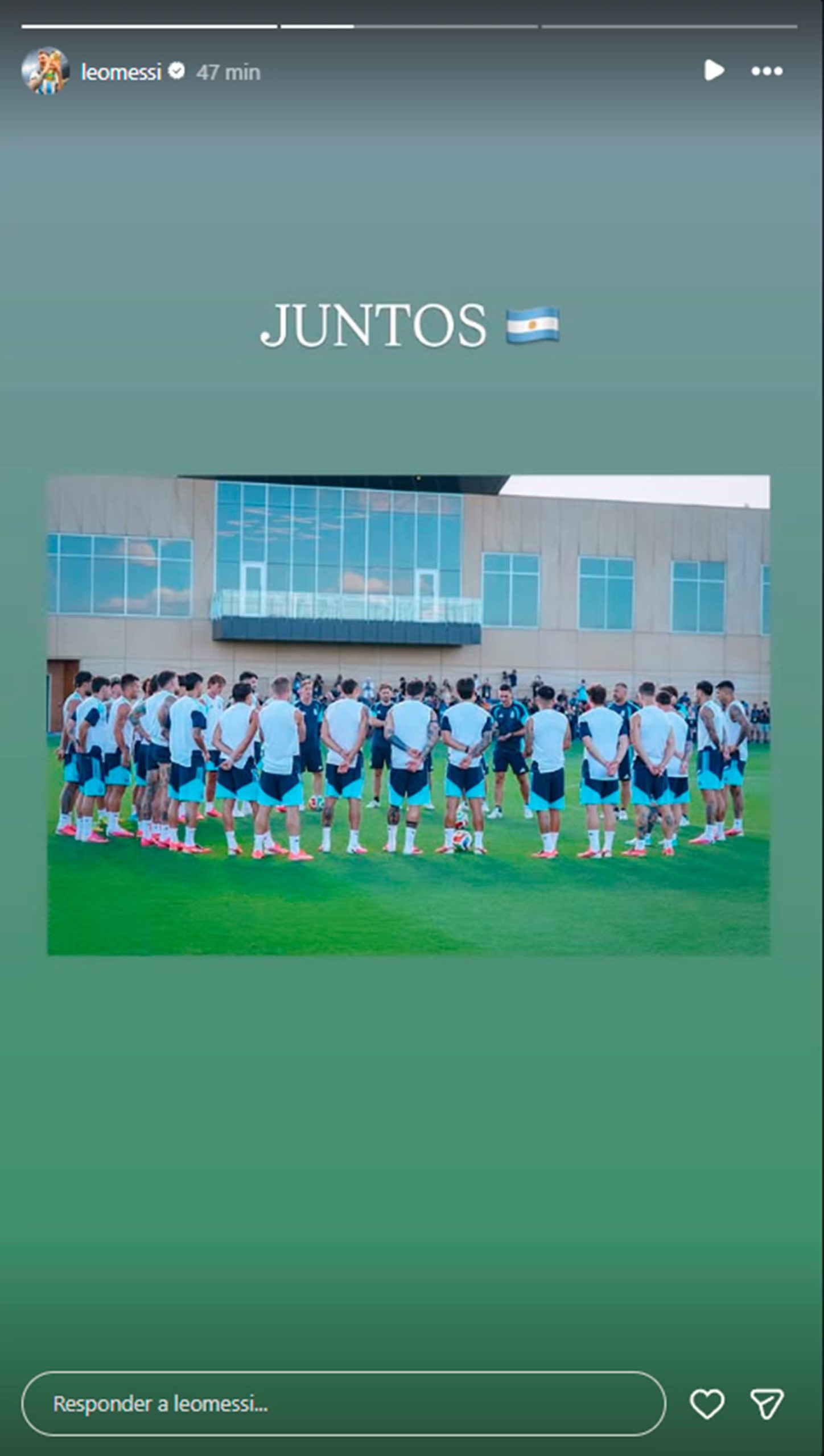 El mensaje de unidad del capit&aacute;n de la selecci&oacute;n argentina (@leomessi)