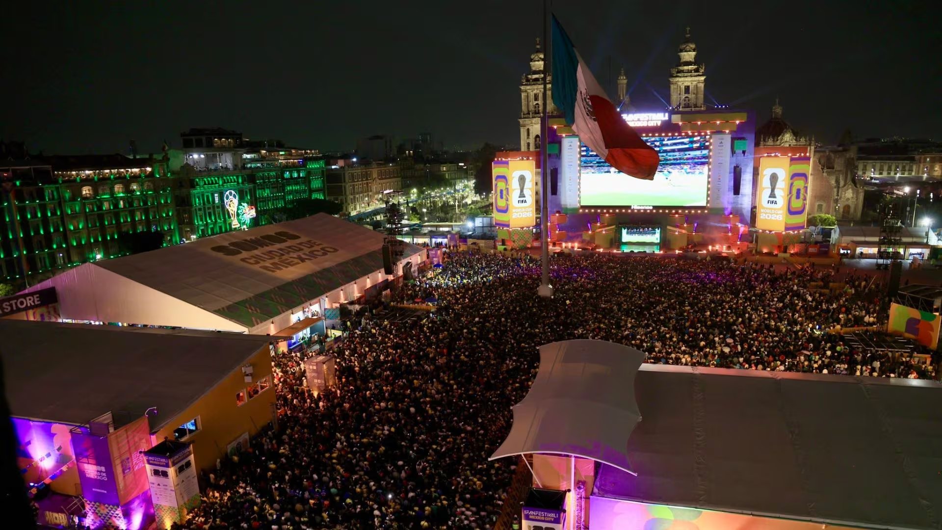 Más de 600 mil personas han pasado por el Fan Fest del Zócalo desde el inicio del Mundial 2026, y la jefa de Gobierno Clara Brugada pronostica que esta noche la fiesta será mayor: México enfrenta a Corea del Sur en Guadalajara con el liderato del Grupo A en juego. (@ClaraBrugadaM)