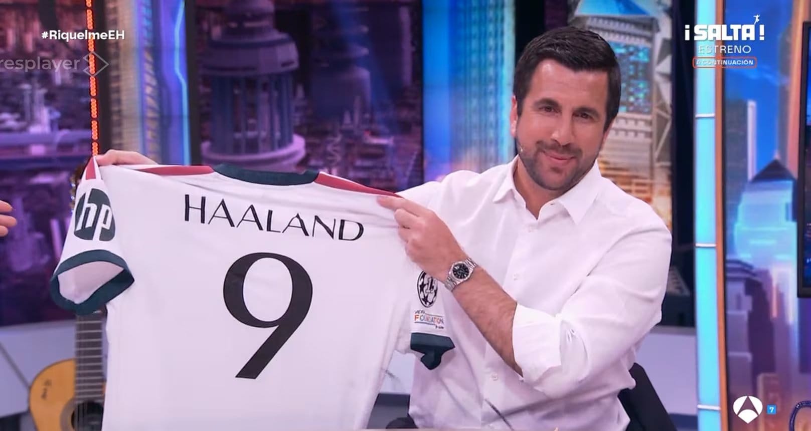 El candidato a la presidencia del Real Madrid ha anunciado a Erling Haaland como su primer fichaje estrella si consigue la presidencia (El Hormiguero)