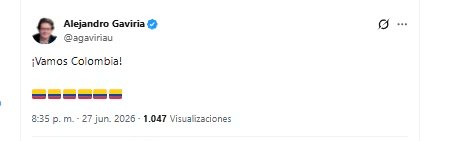 El exministro Alejandro Gaviria mostró su respaldo a la selección Colombia tras empatar con Portugal - crédito @agaviriau/X