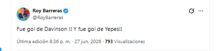 El excandidato Roy Barreras rechazó la anulación del gol de Dávinson Sánchez - crédito @RoyBarreras/X