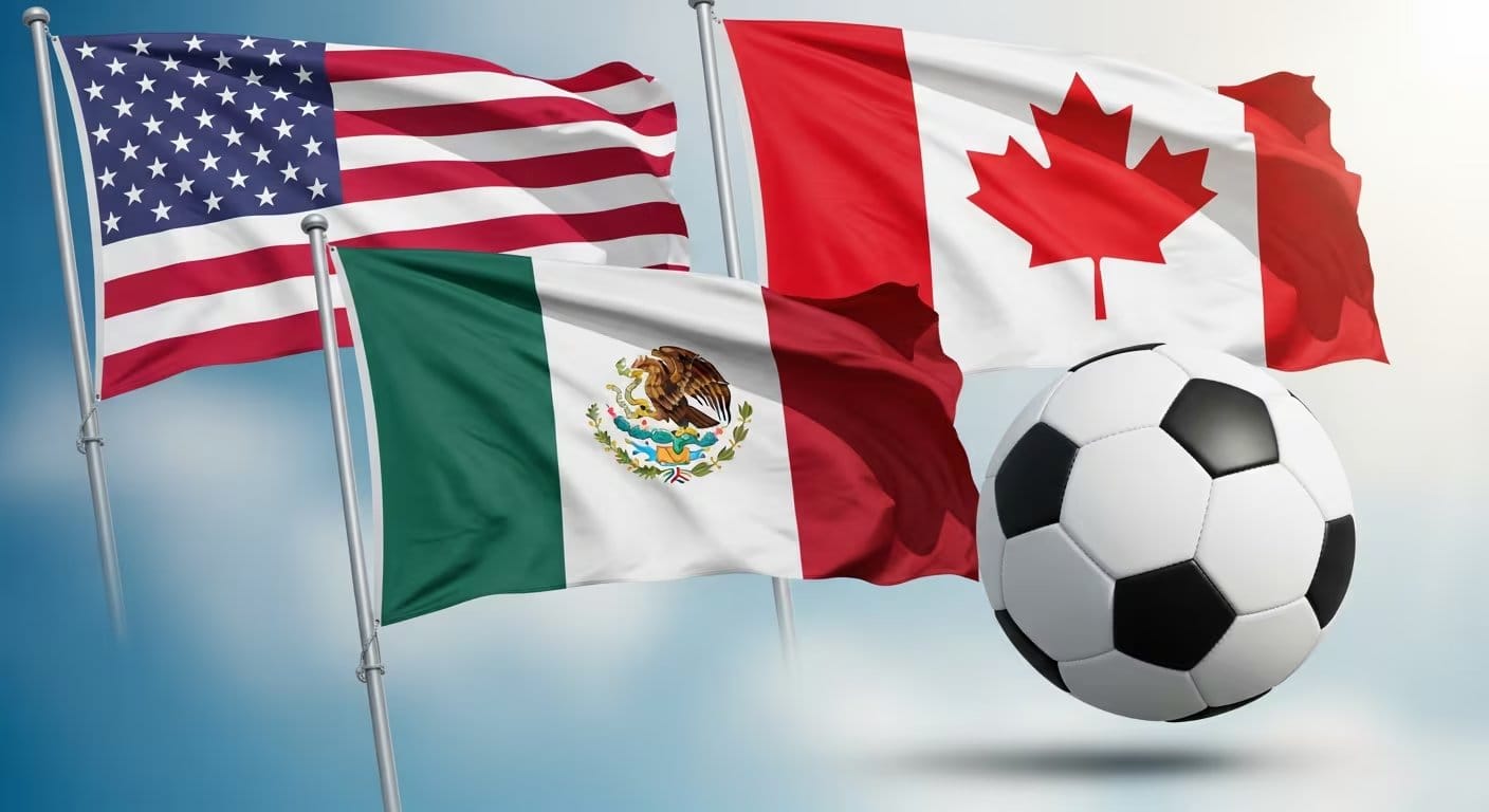 Las banderas de Estados Unidos, M&eacute;xico y Canad&aacute; ondean al ser anfitriones del Mundial 2026. (Imagen Ilustrativa Infobae)