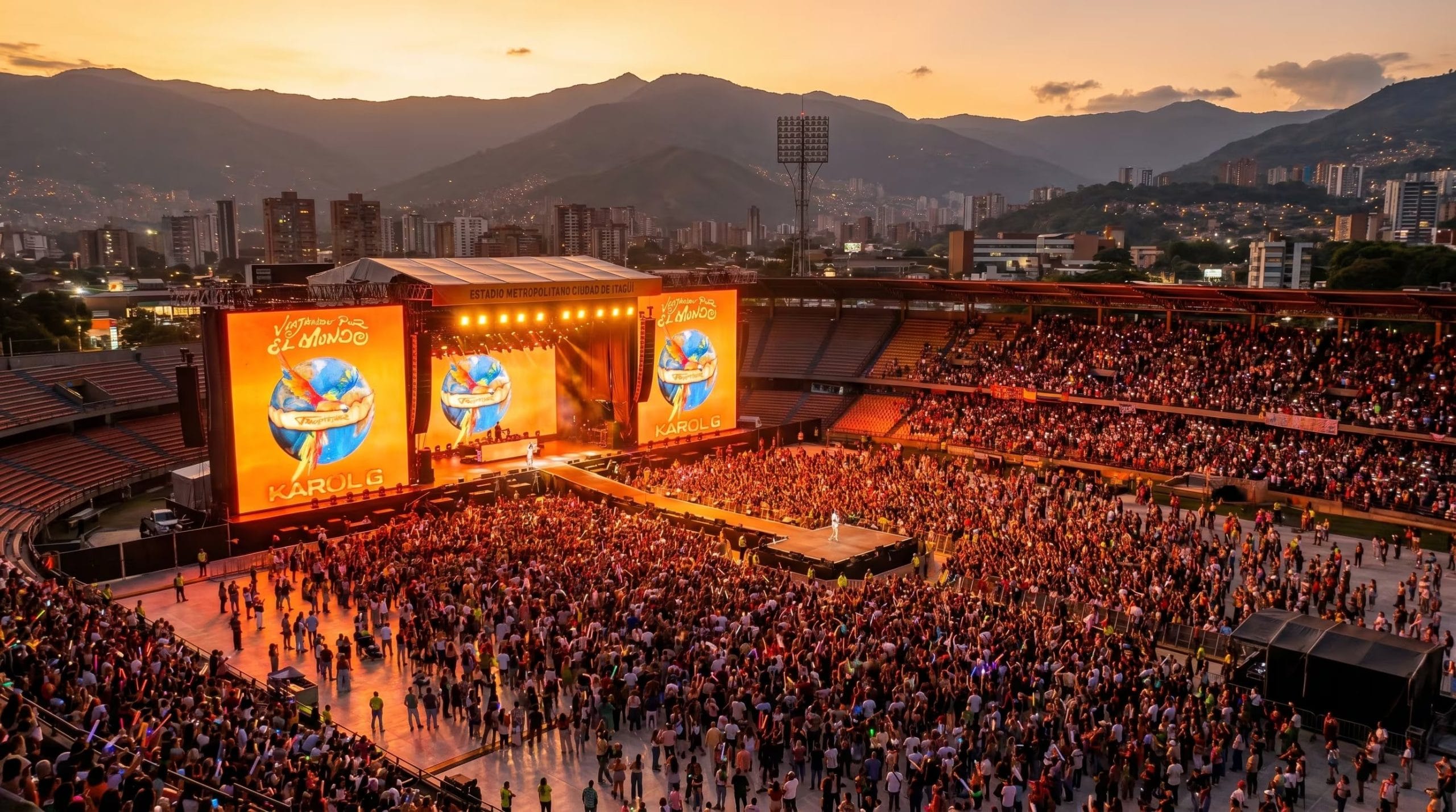 As&iacute; se ver&iacute;a el escenario de Karol G en sus presentaciones en el mundo con su gira - cr&eacute;dito Imagen Ilustrativa Infobae