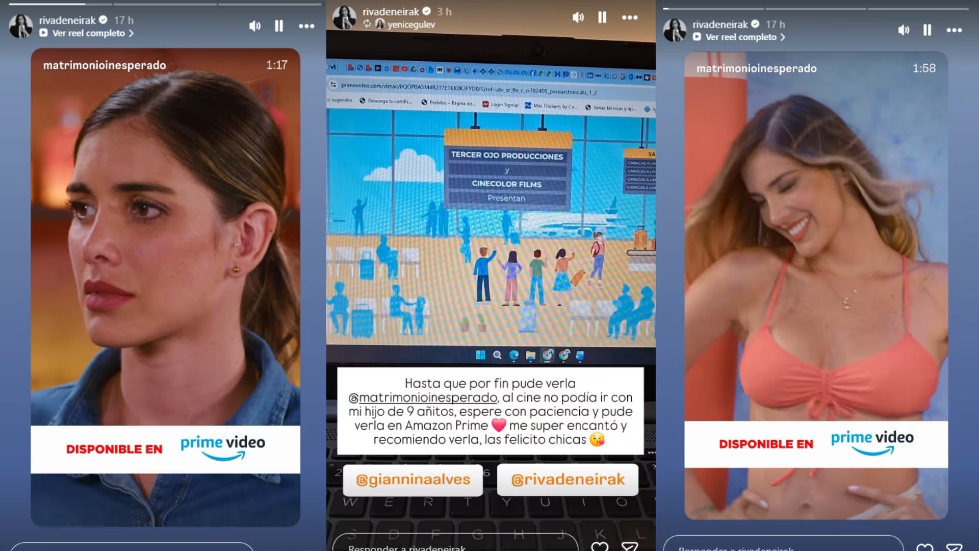 Korina Rivadeneira promociona la cinta 'Un matrimonio inesprerado'.