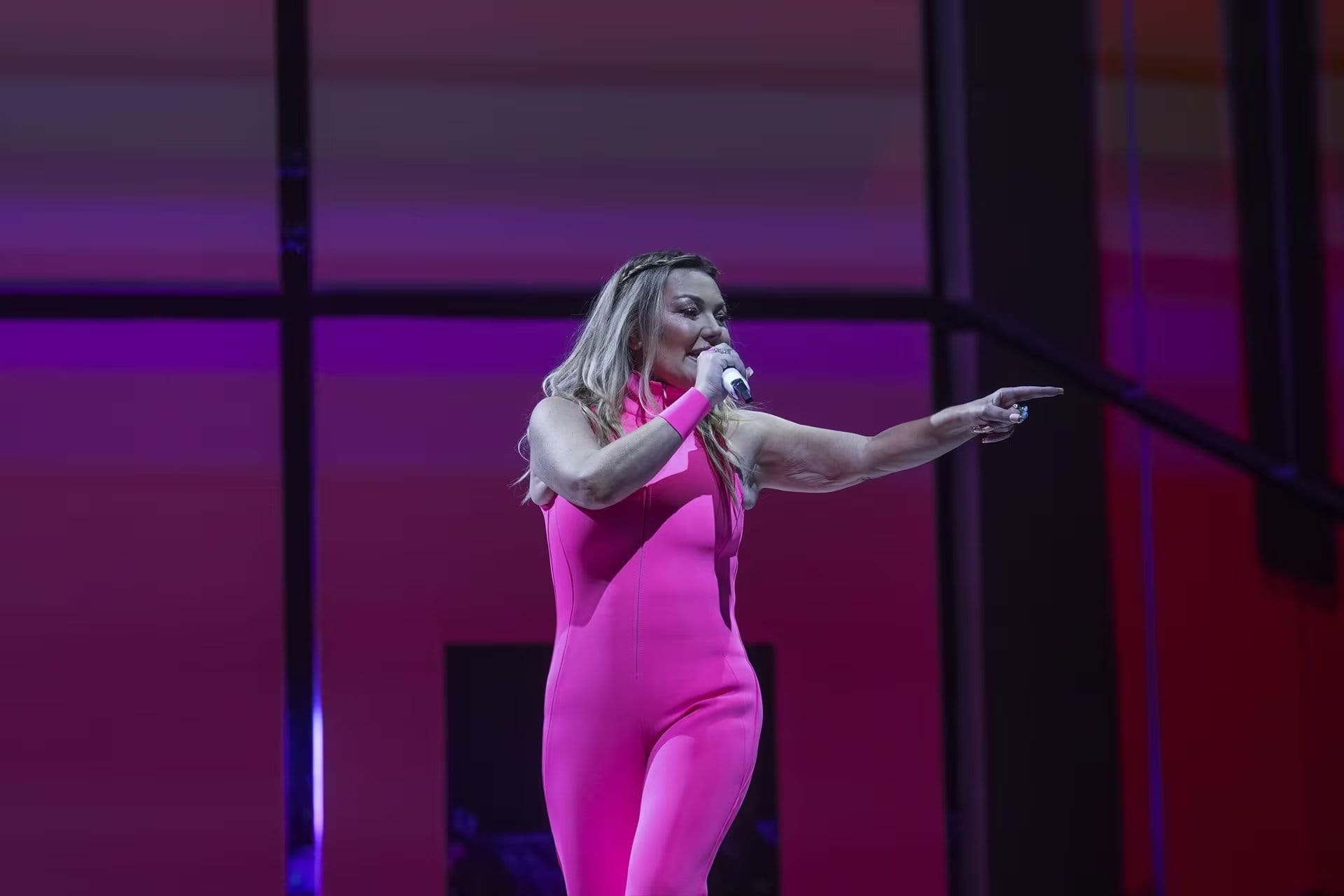 La cantante de La Oreja de Van Gogh, Amaia Montero, durante su concierto, en el Bizkaia Arena BEC en 2026. (H. Bilbao / Europa Press)