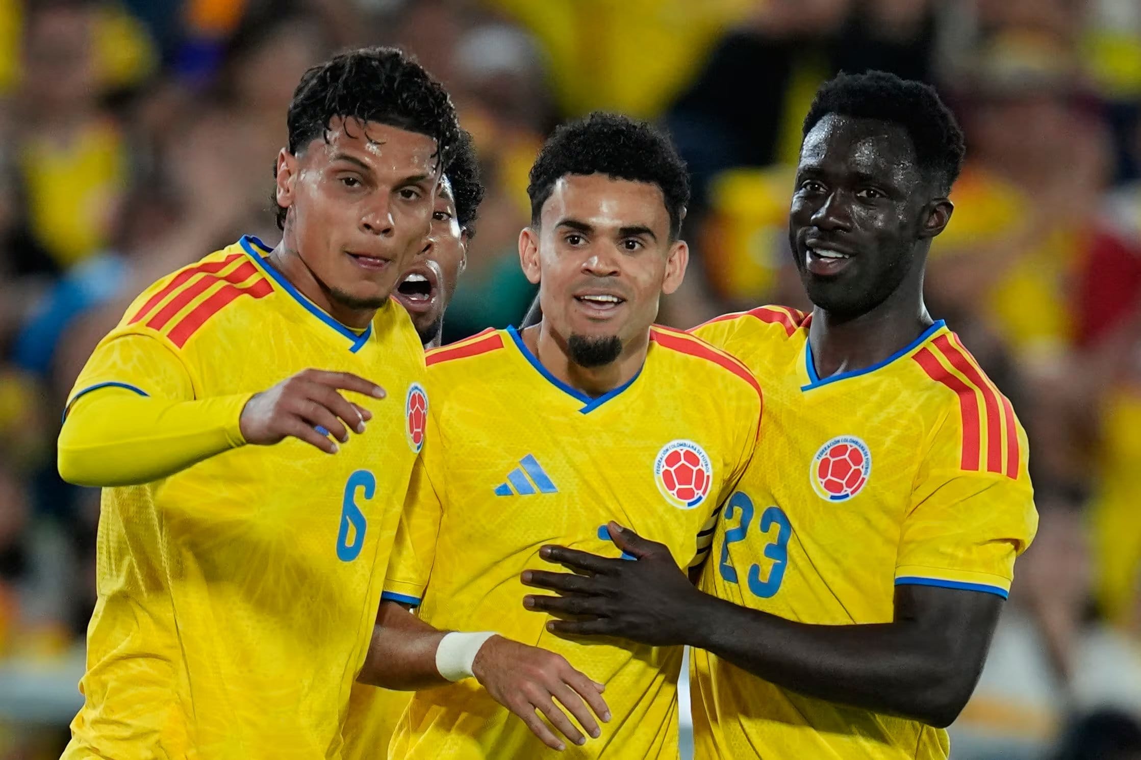 El &uacute;ltimo gol de Luis D&iacute;az con la selecci&oacute;n Colombia fue en la despedida contra Costa Rica en la ciudad de Bogot&aacute; - cr&eacute;dito AP Foto/Fernando Vergara