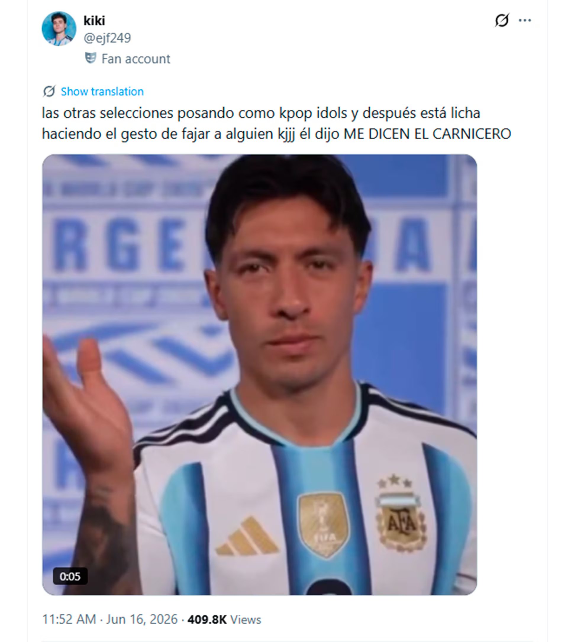 Memes y reacciones por los errores en los nombres de los jugadores argentinos