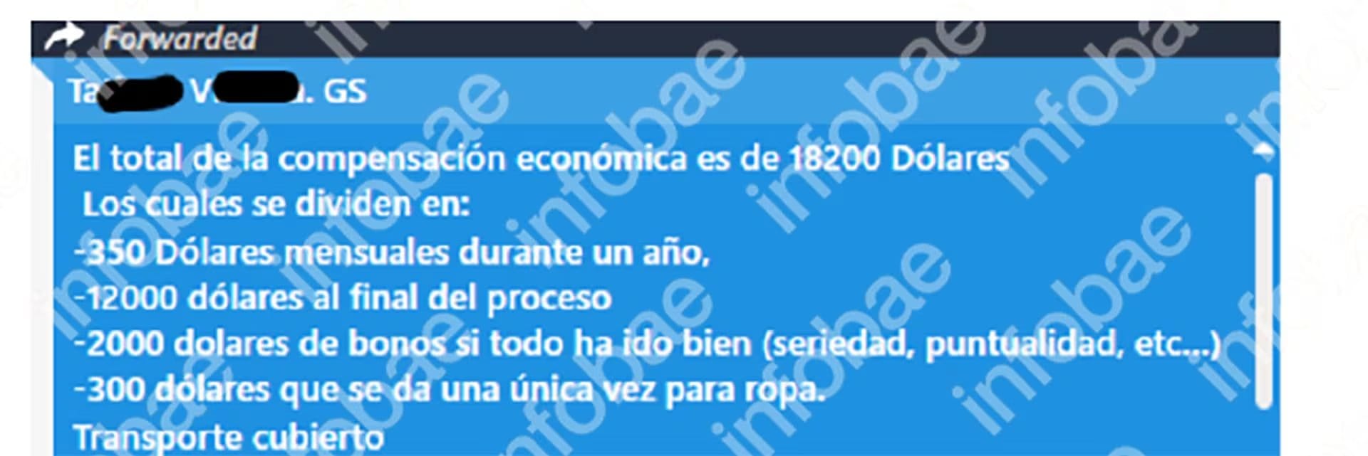 El plan de pagos por un vientre, plasmado en un chat de la causa