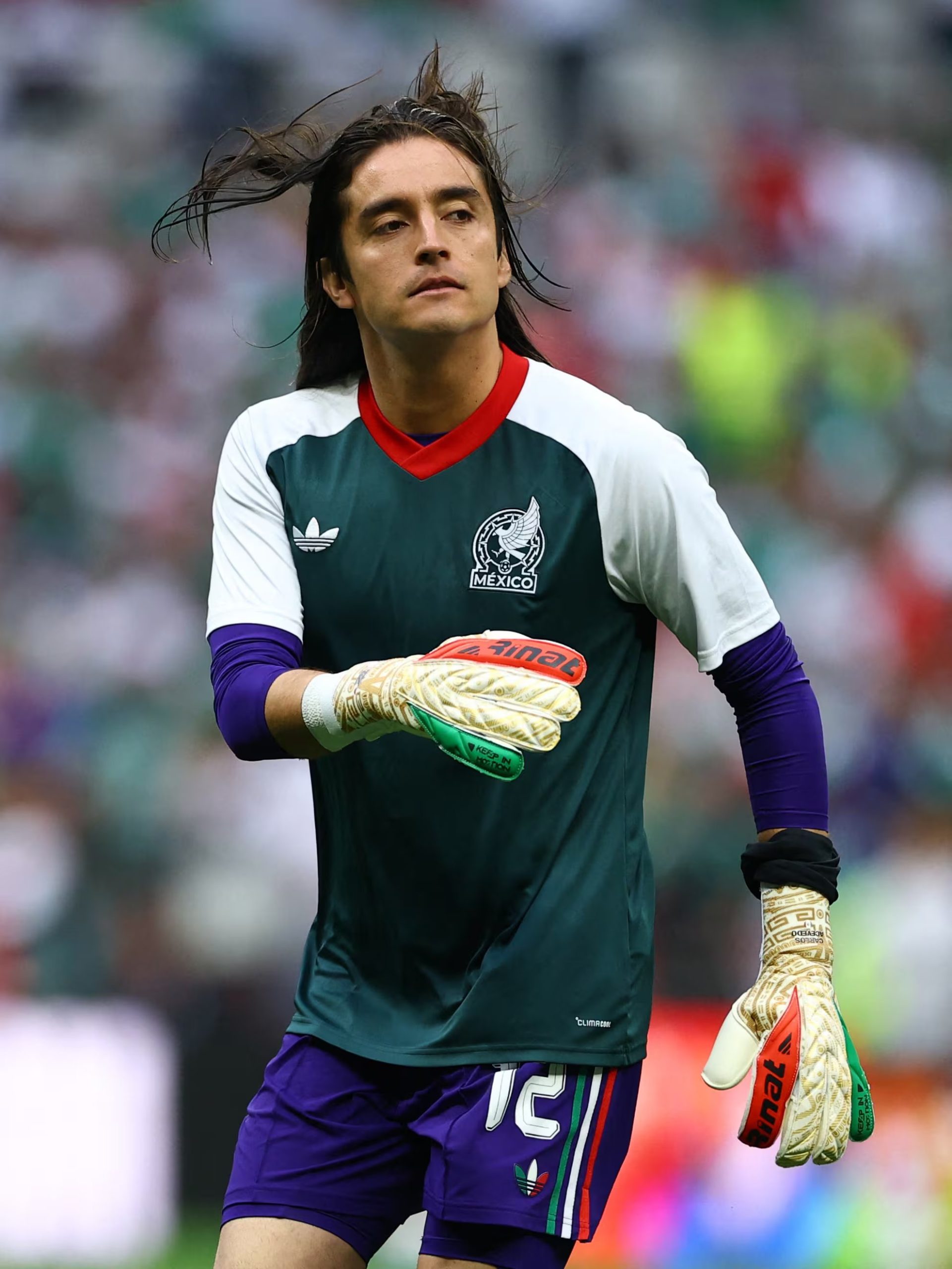 Soccer Football - FIFA World Cup 2026 - Group A - Czech Republic v Mexico - Estadio Azteca, Mexico City, Mexico - June 24, 2026 Mexico's Carlos Acevedo during the warm up before the match REUTERS/Pedro Nunes