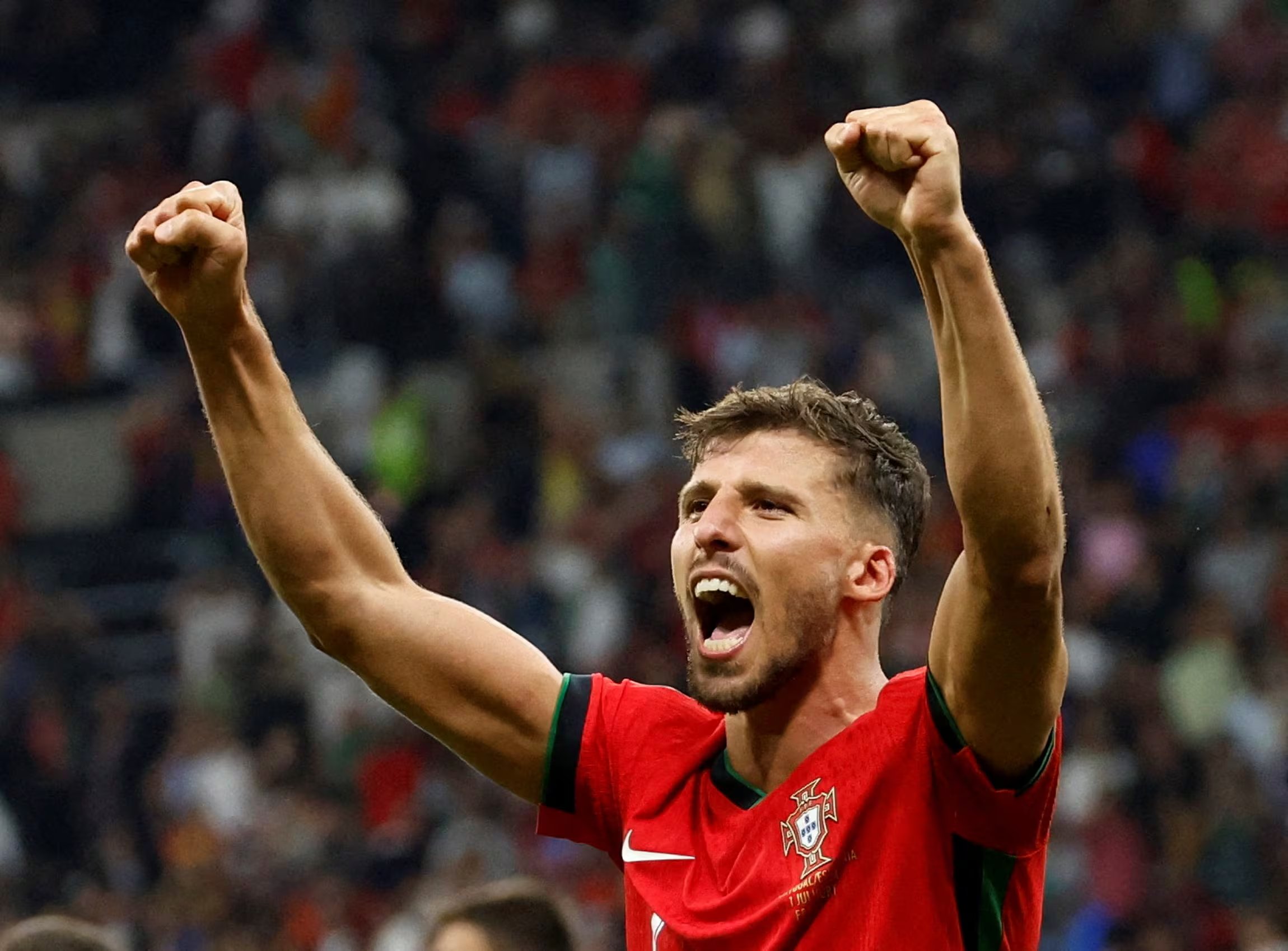 La selección de Portugal sufrió la baja de Rubén Dias, que no se recuperó a tiempo del golpe sufrido en el amistoso ante Nigeria - crédito Heiko Becker/REUTERS