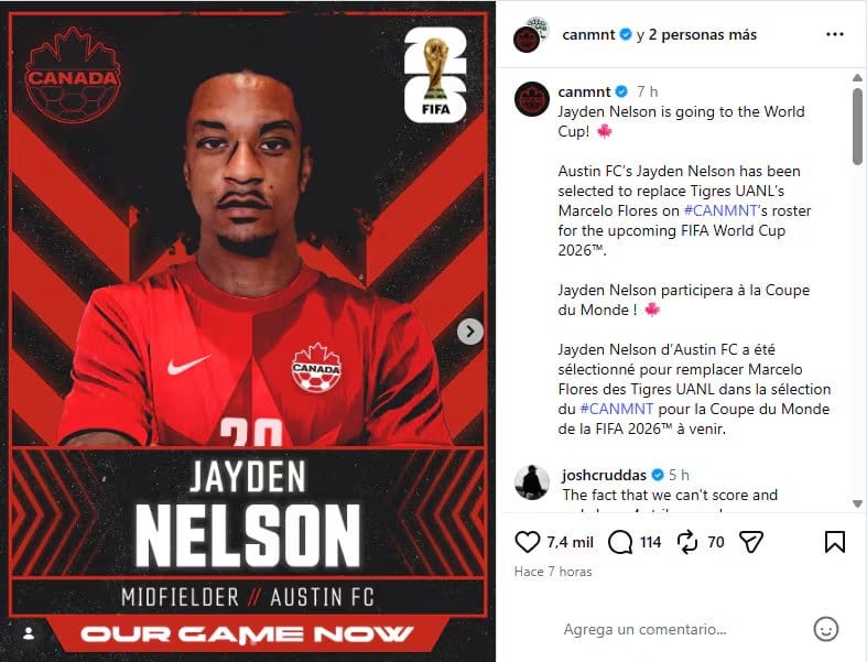 El jugador canadiense anot&oacute; un gol ante Uzbekist&aacute;n en el partido de preparaci&oacute;n previo al Mundial, donde Canad&aacute; debutar&aacute; ante Bosnia y Herzegovina en el Grupo B