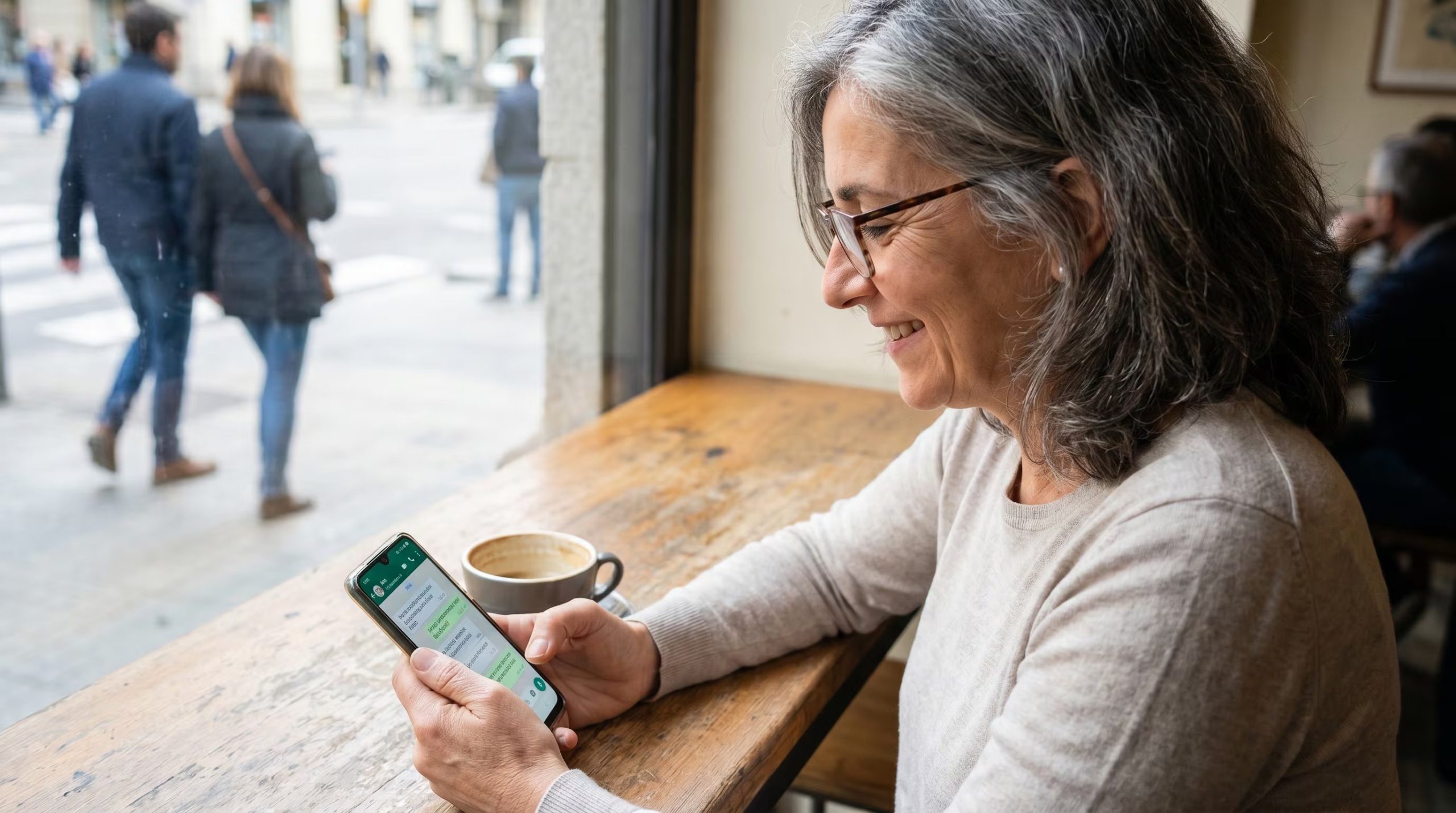 Una mujer de la generación silver comparte un grupo de estudios por WahtsApp (Imagen Ilustrativa Infobae)
