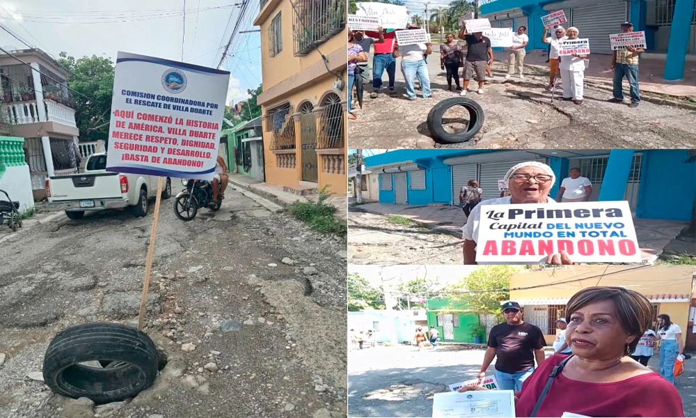 Comunitarios de Villa Duarte reclaman arreglo de calles y mayor atención a servicios básicos