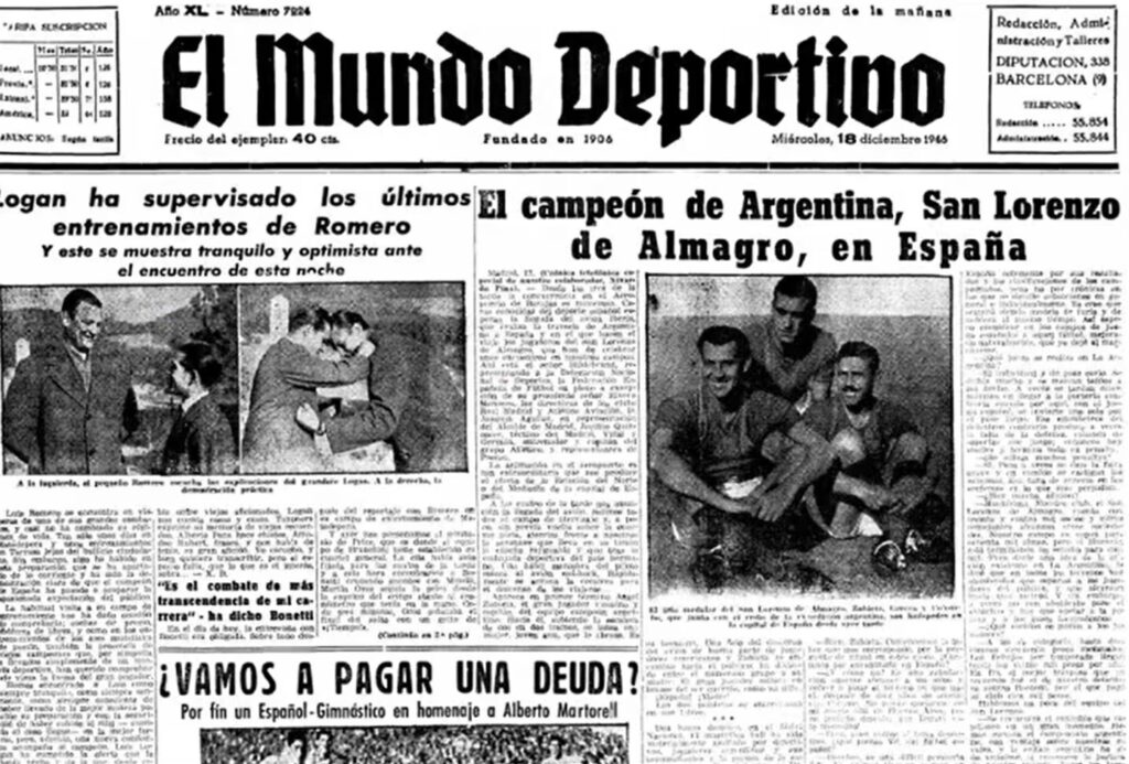 El Terceto de Oro: la gira de San Lorenzo que cambió el fútbol español
