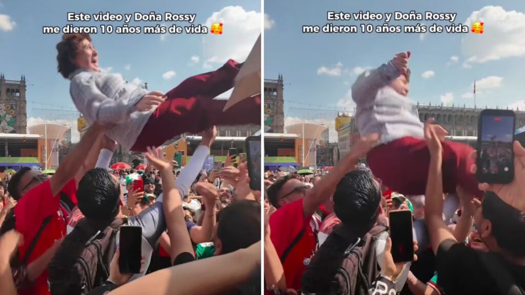 Doña Rossy de 80 años ‘vuela’ en el Zócalo y su video se vuelve viral