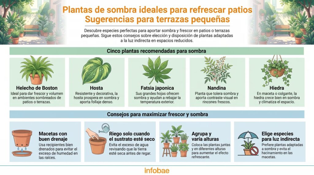 Plantas de sombra: aliadas para refrescar terrazas y patios pequeños