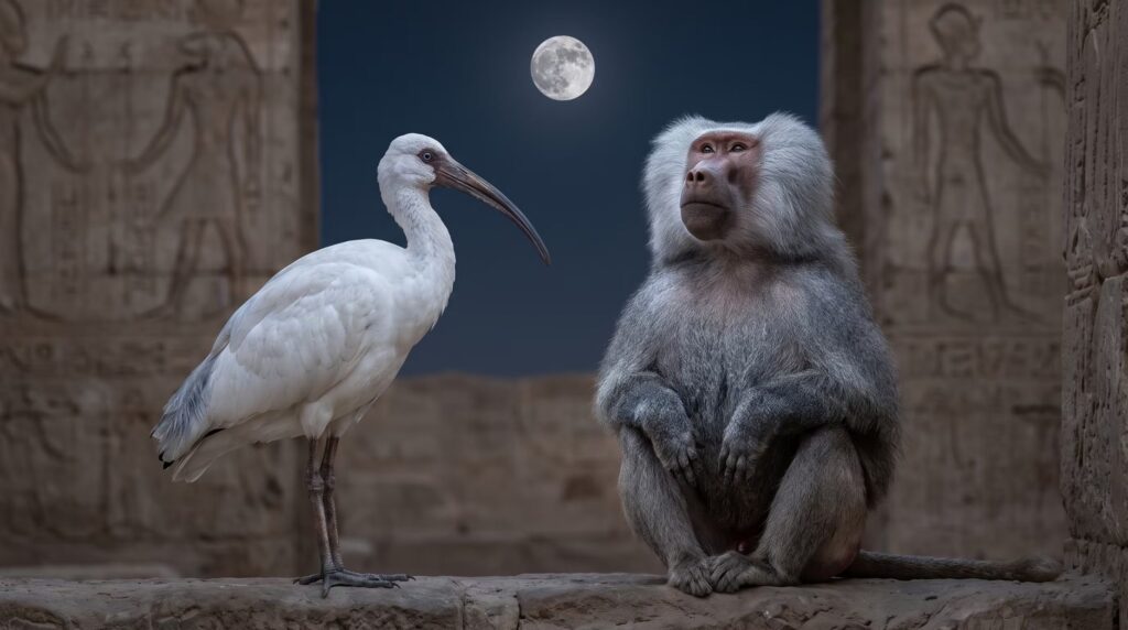 El enigma de Thot resuelto: ibis y babuino compartían brillo lunar