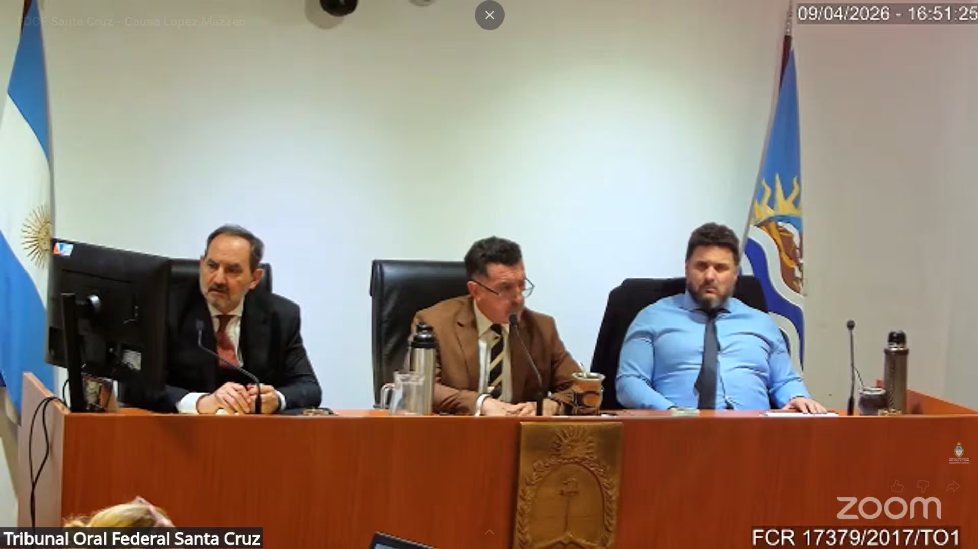 Los jueces Luis Alberto Gim&eacute;nez, Mario Gabriel Reynaldi y Enrique Nicol&aacute;s Baronetto