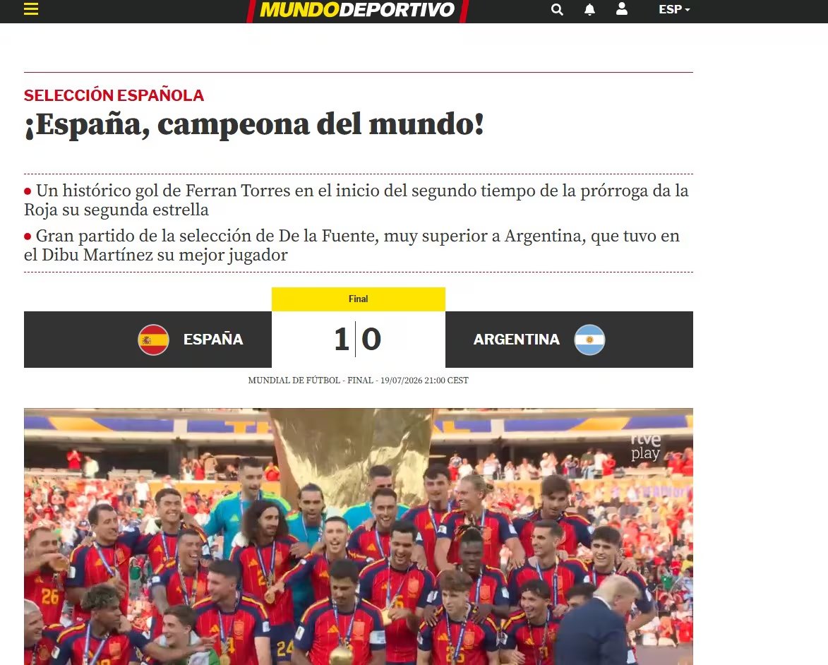 El festejo de Mundo Deportivo al t&iacute;tulo