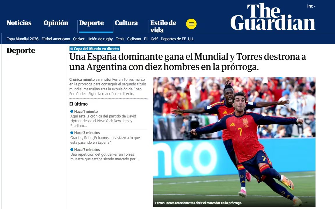 El prestigioso medio brit&aacute;nico y la final de Mundial