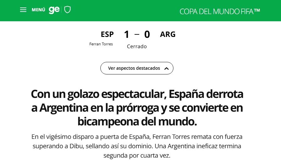 C&oacute;mo vivi&oacute; el portal brasile&ntilde;o la final