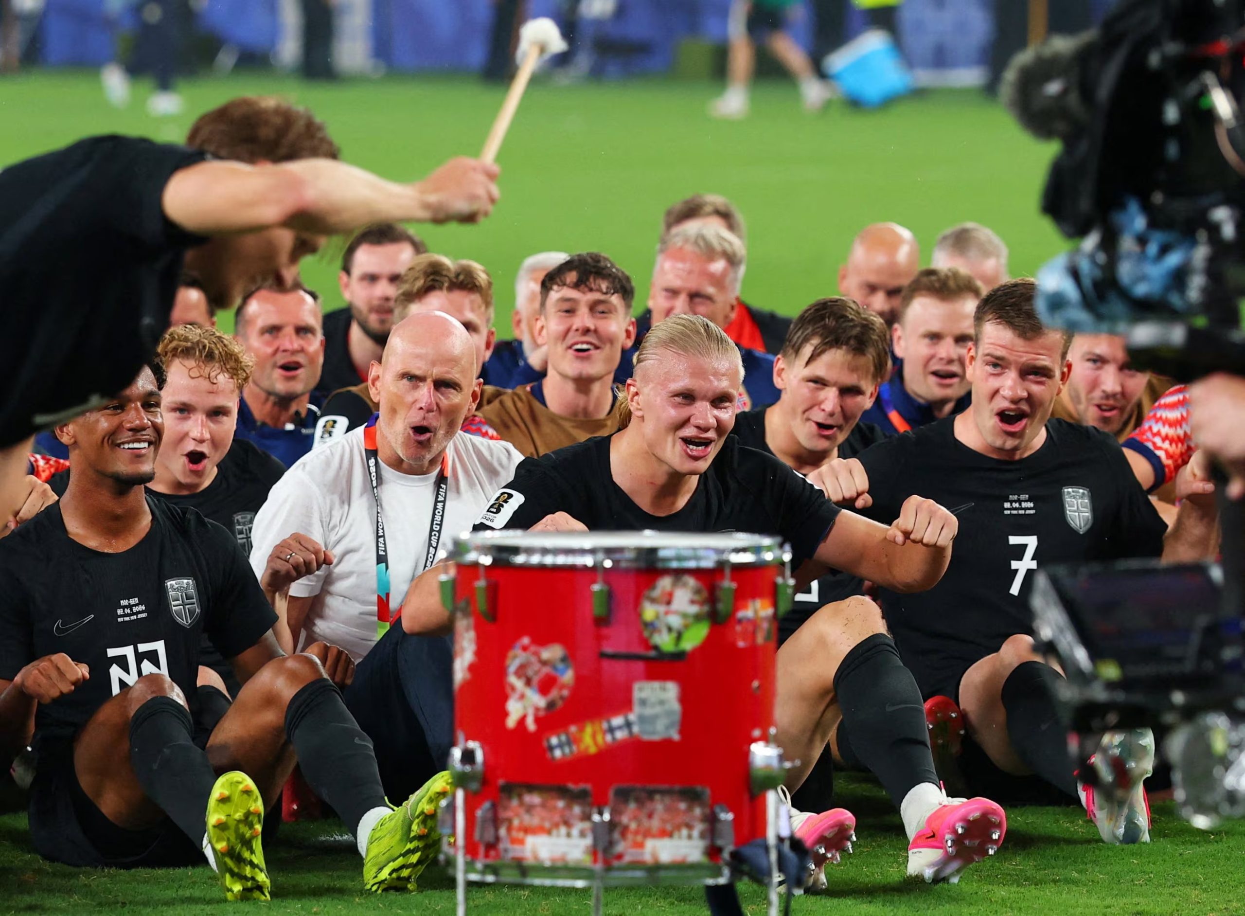 La celebración se hizo viral tras la victoria de Noruega sobre Brasil en los octavos de final del Mundial 2026. (Reuters)