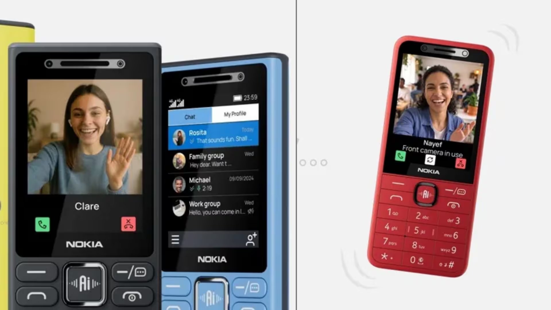 Nokia mantiene su diseño clásico en esta gama, pero suma conectividad 4G y carga USB-C. (Composición)
